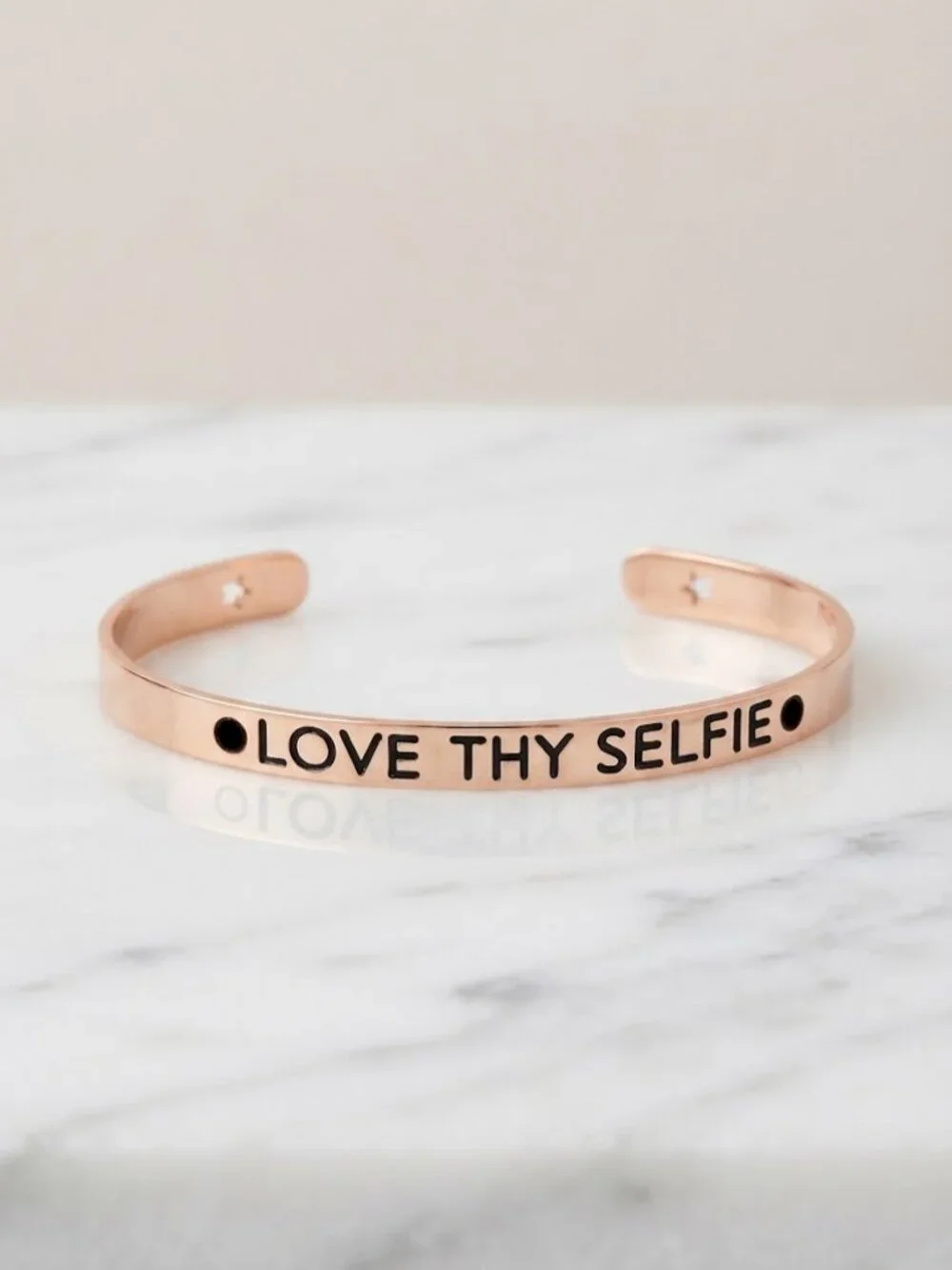 Love Thy Selfie 2 Piece Motivational Bracelet Set